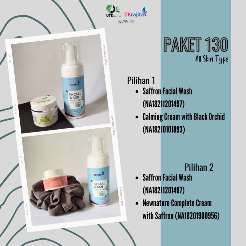 Paket Saffron Facial Wash | Newnature Cream Saffron | Calming Cream Black Orchid