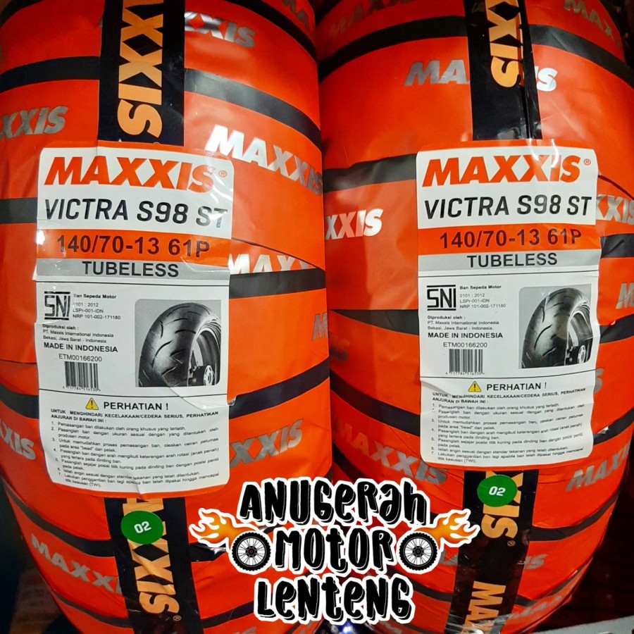 Ban Tubeless Ban Belakang NMax Maxxis Victra S98 140 / 70 - 13