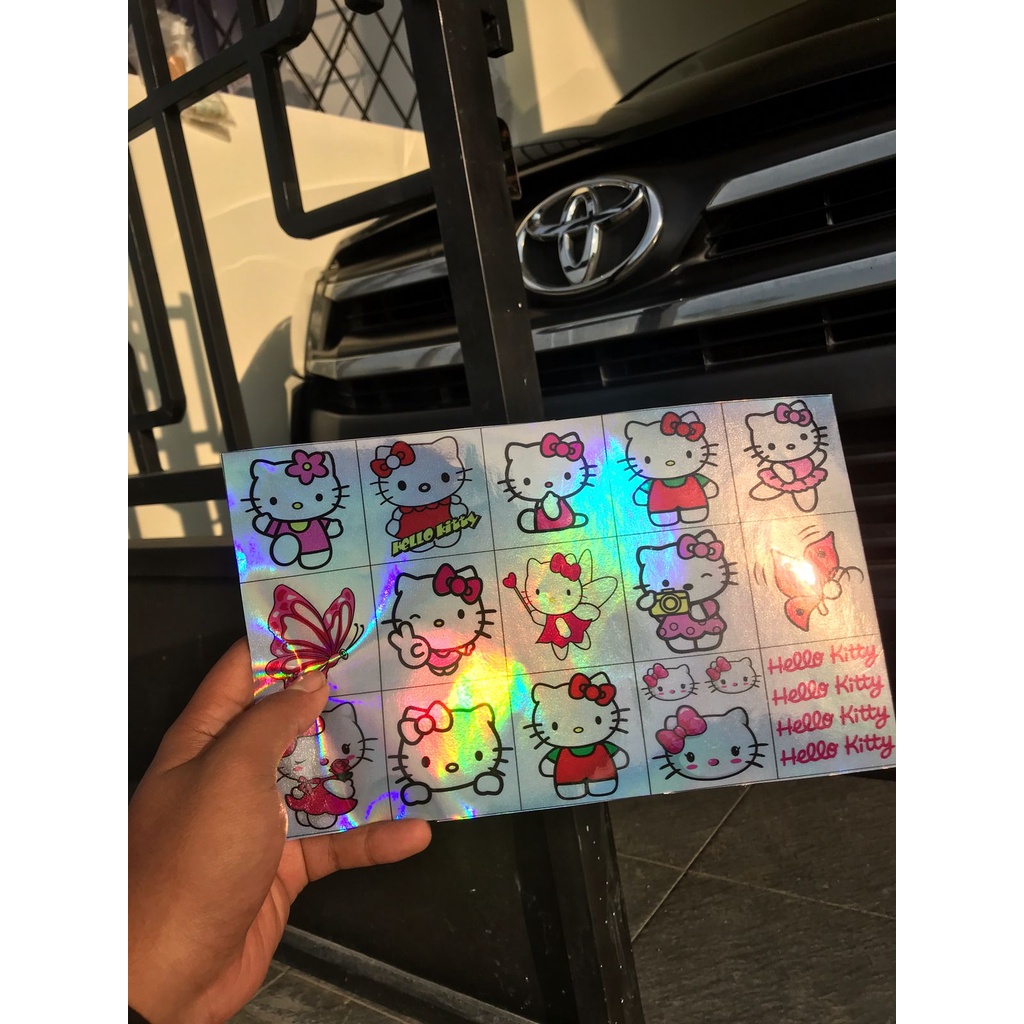 STIKER HELLO KITTY LUCU / STICKER HOLOGRAM / STIKER LAPTOP / STIKER KULKAS / STIKER MOTOR