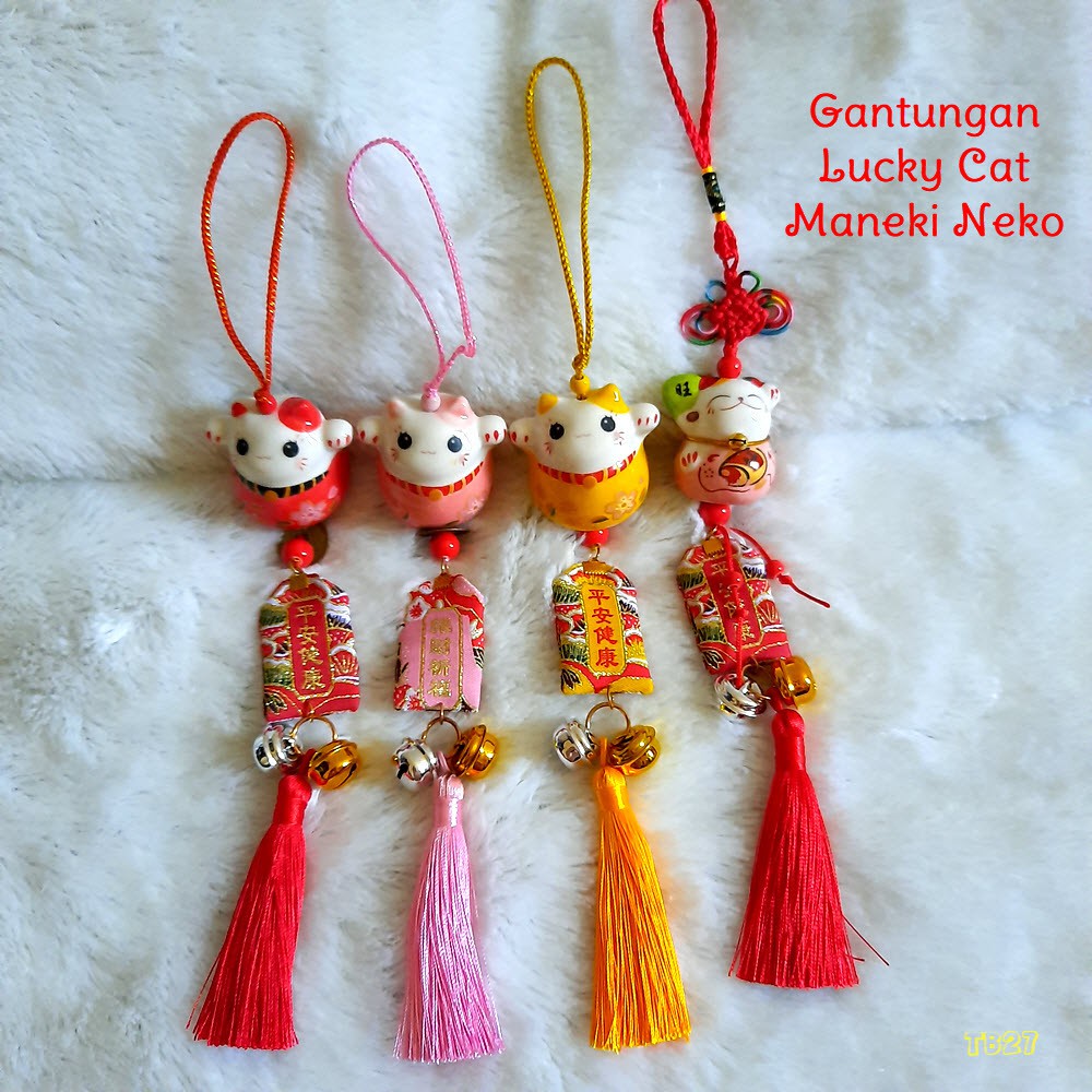 CT001 Gantungan Mobil Lucky Cat Maneki Neko Kucing Hoki Gantungan Rumah