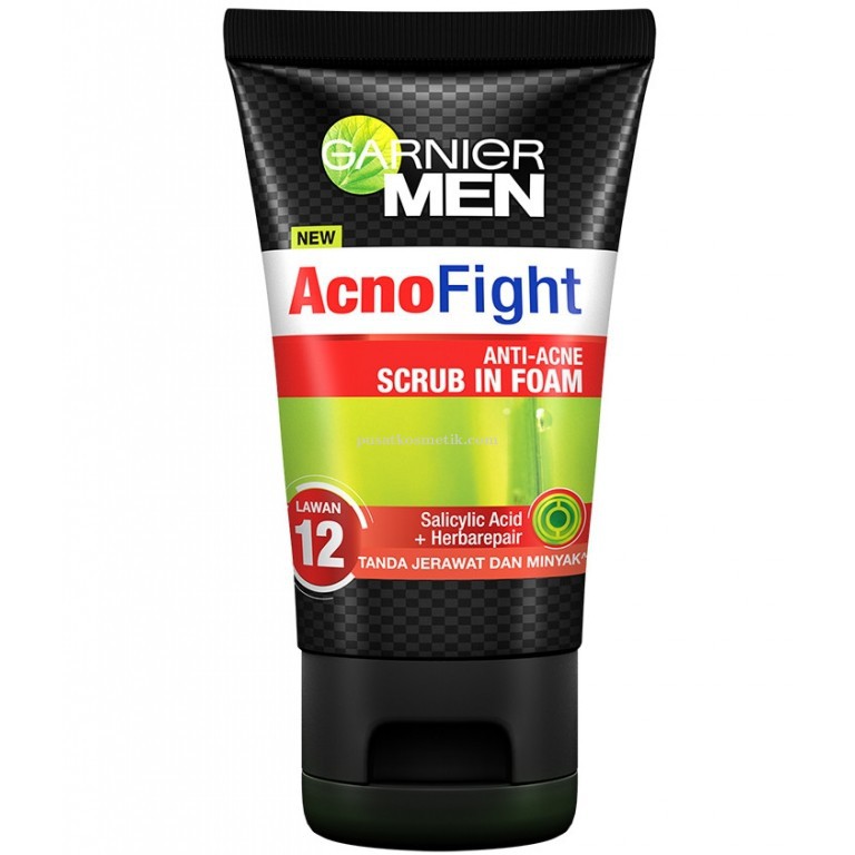 GARNIER MEN ACNO FIGHT SCRUB IN FOAM SABUN WAJAH ANTI JERAWAT