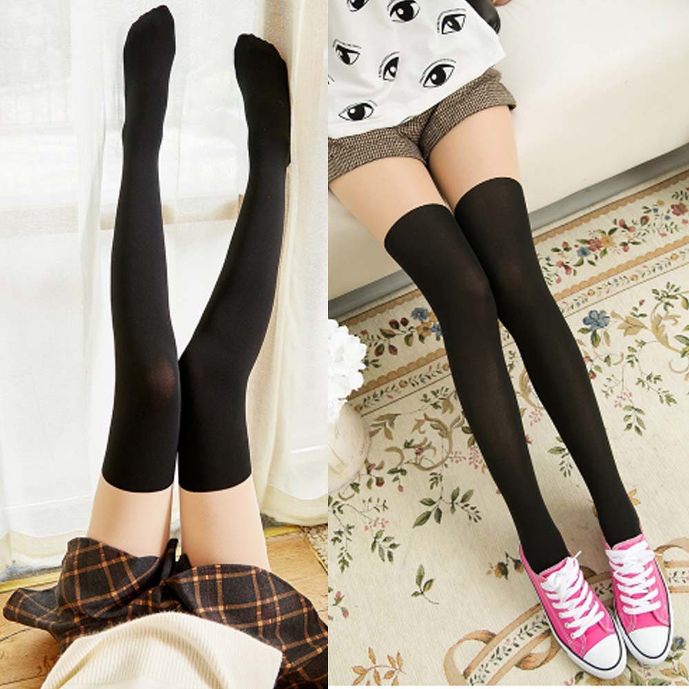 PH 03-05 pantyhose stocking overknee socks kaos kaki two tone