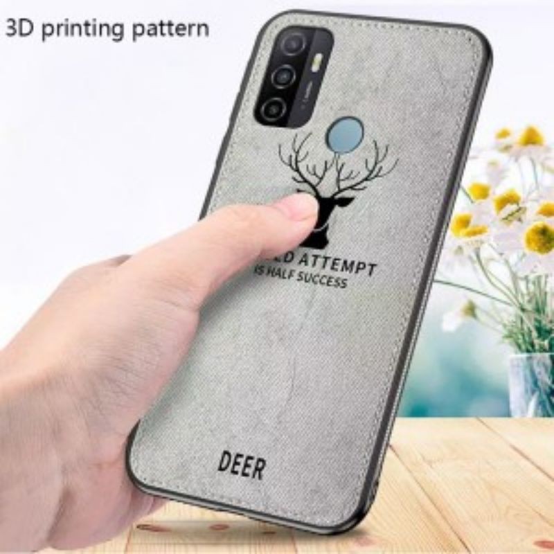 Paket 3IN1 Case Deer Vivo Y51 Softcase Canvas Jens Back Cover Slim Armor Plus TG Layar Plus Camera