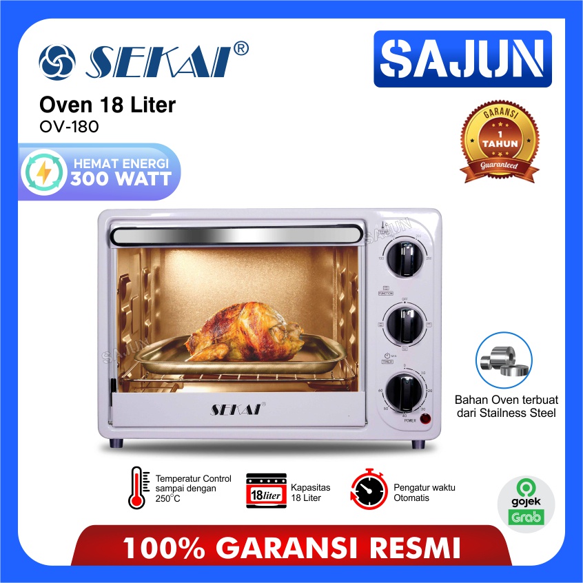 SEKAI Oven Listrik 18 Liter OV180 Electric Oven Low Watt OV-180