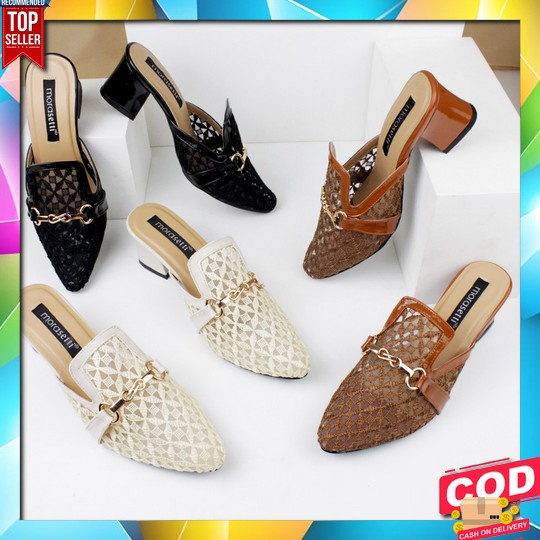 Sendal Kondangan Cewek Bridesmaid 9Cm Haihils Heals Hils Remaja Peremp Morasetti Syafathin Brokat W