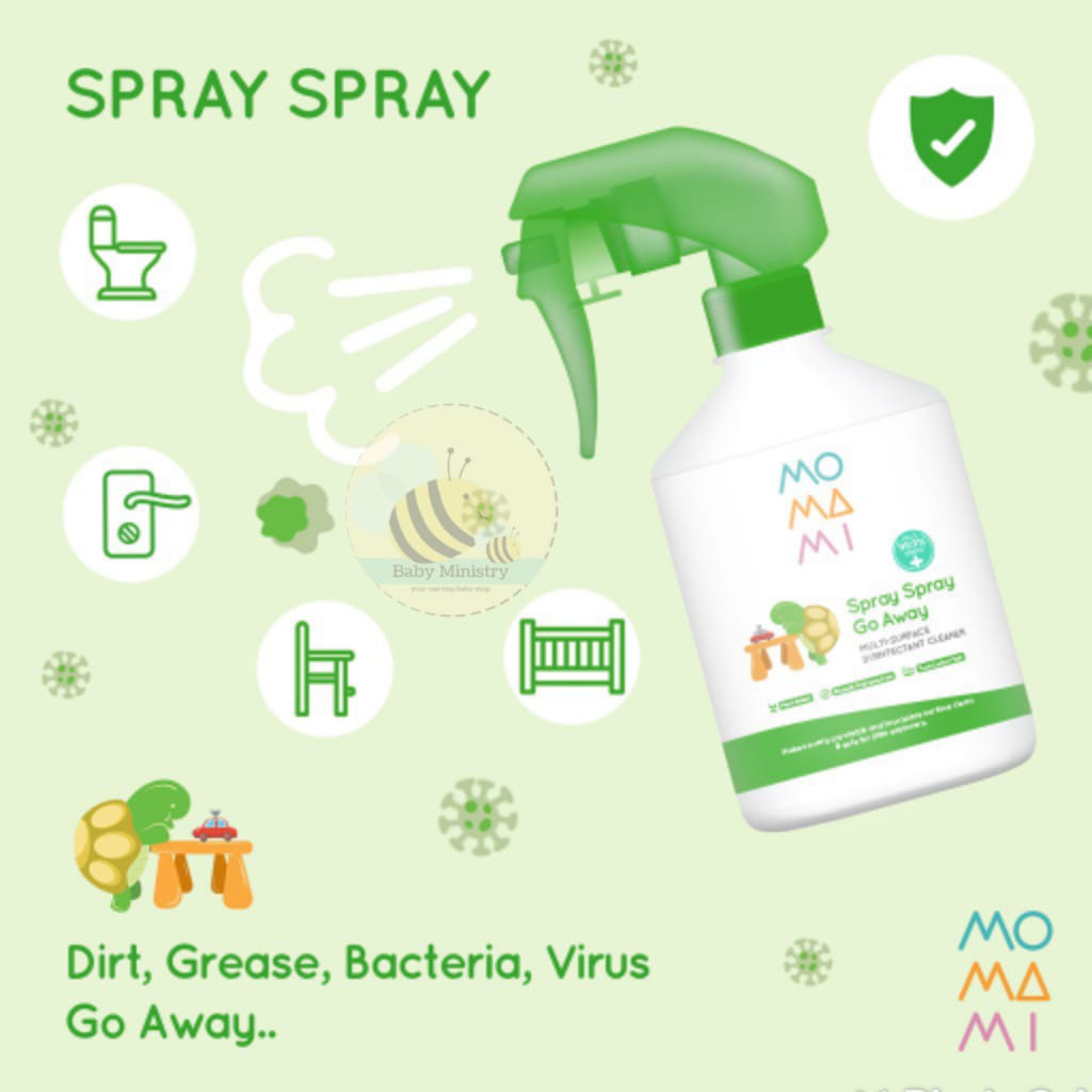 MoMaMi Spray Spray Go Away Multisurface Cleaner Spray 500ml // disinfektan // pembersih high chair