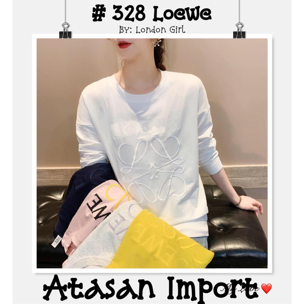 Atasan Kaos  Wanita Import  Lengan Panjang 328 Loewe Woman 