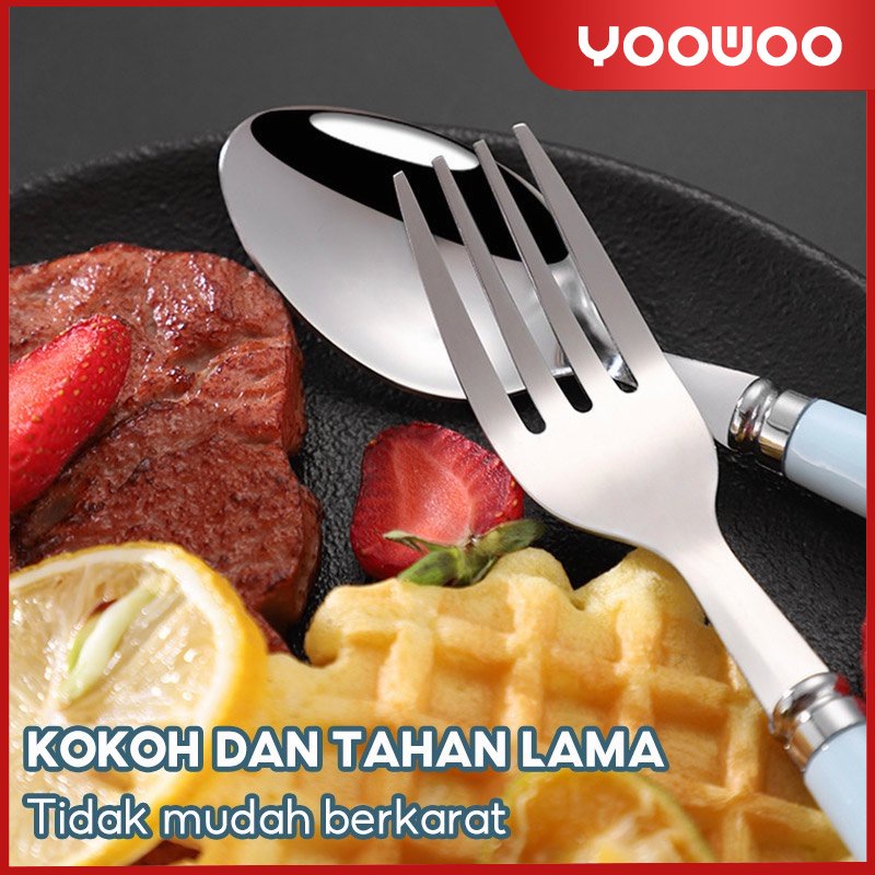 Sendok Garpu Portabel Stainless Steel / Sumpit Sendok Garpu Set / Spoon Fork Chopsticks