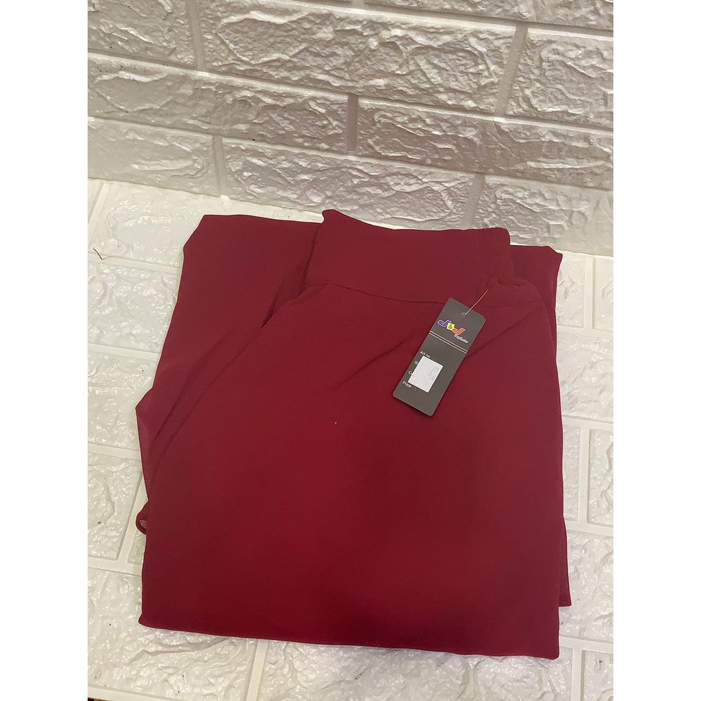 Celana Kulot Payung Ceruty (full furing ) Kulot Wanita Kulot Jumbo Kulot Panjang Hazell Collection-Merah