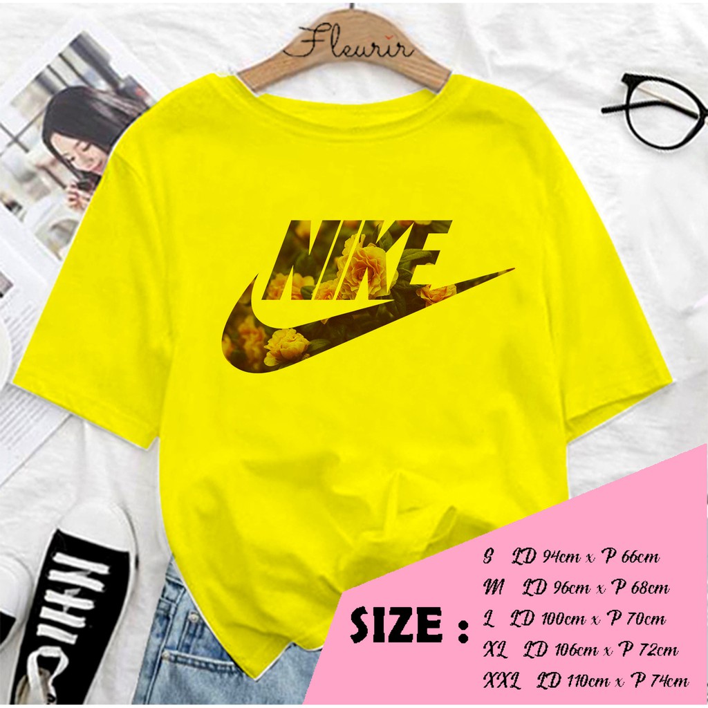 FLEURIR - KAOS NIKE FLOWER WANITA DEWASA LENGAN PENDEK TUMBLR TEE UNISEX