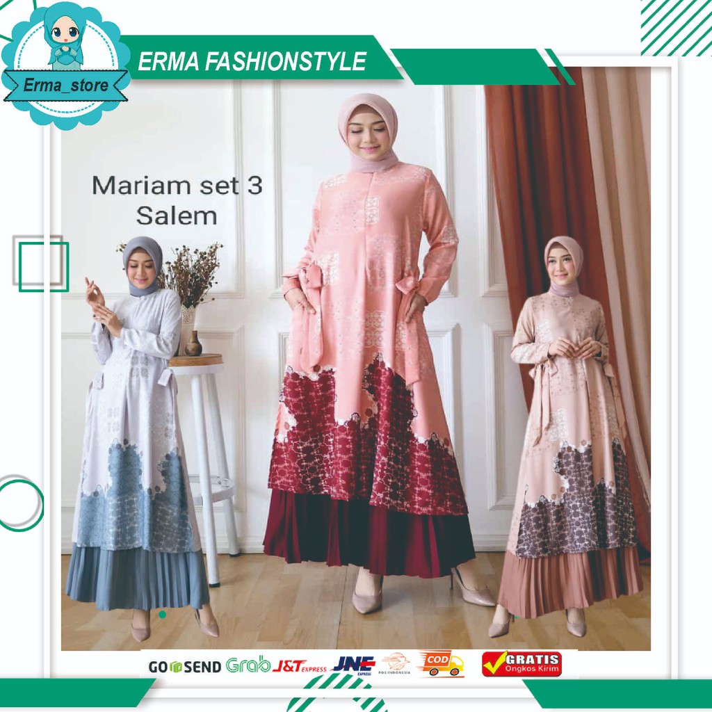 [COD] Toko Baju Gamis MARIAM Set Syari Remaja Wanita Indah - Promo Baju Wanita Lebaran