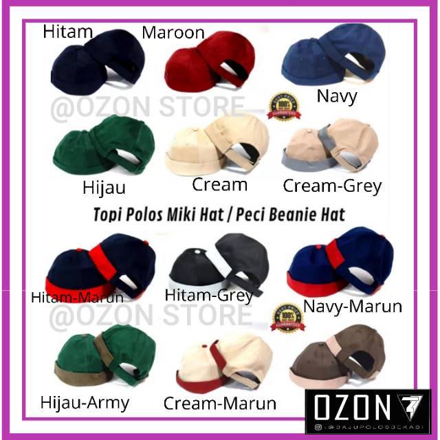 Peci beanie Topi miki hat polos hijrah