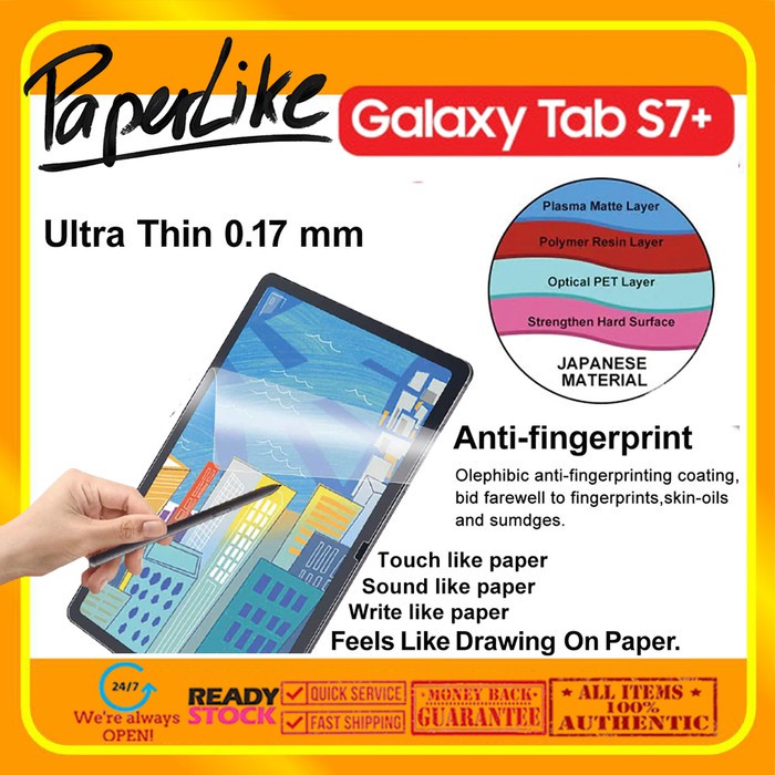 Samsung Tab S7 Plus 2020 PAPERLIKE Screen Protector Matte