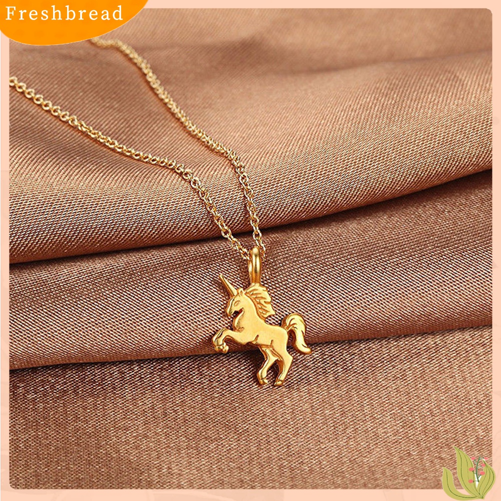 【Fresh】❀Women Unicor-n Necklace Pendant Gold Clavicle Chains Choker Jewelry Gift Party