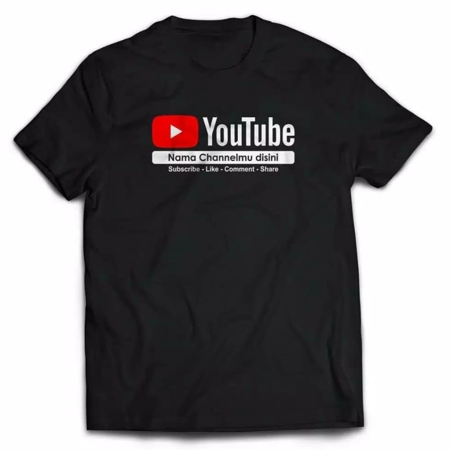 KAOS BAJU PRIA WANITA YOUTUBE NAMA CHANEL YOU TUBE / DISTRO / COD