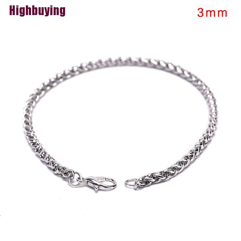 Hbid Gelang Tangan Rantai Stainless Steel Warna Silver Gaya Punk Untuk Pria