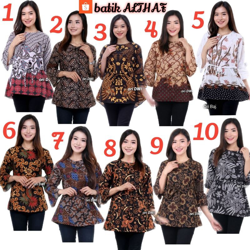 BLOUSE BATIK BLUS WANITA MURAH BAJU WANITA BATIK PEKALONGAN