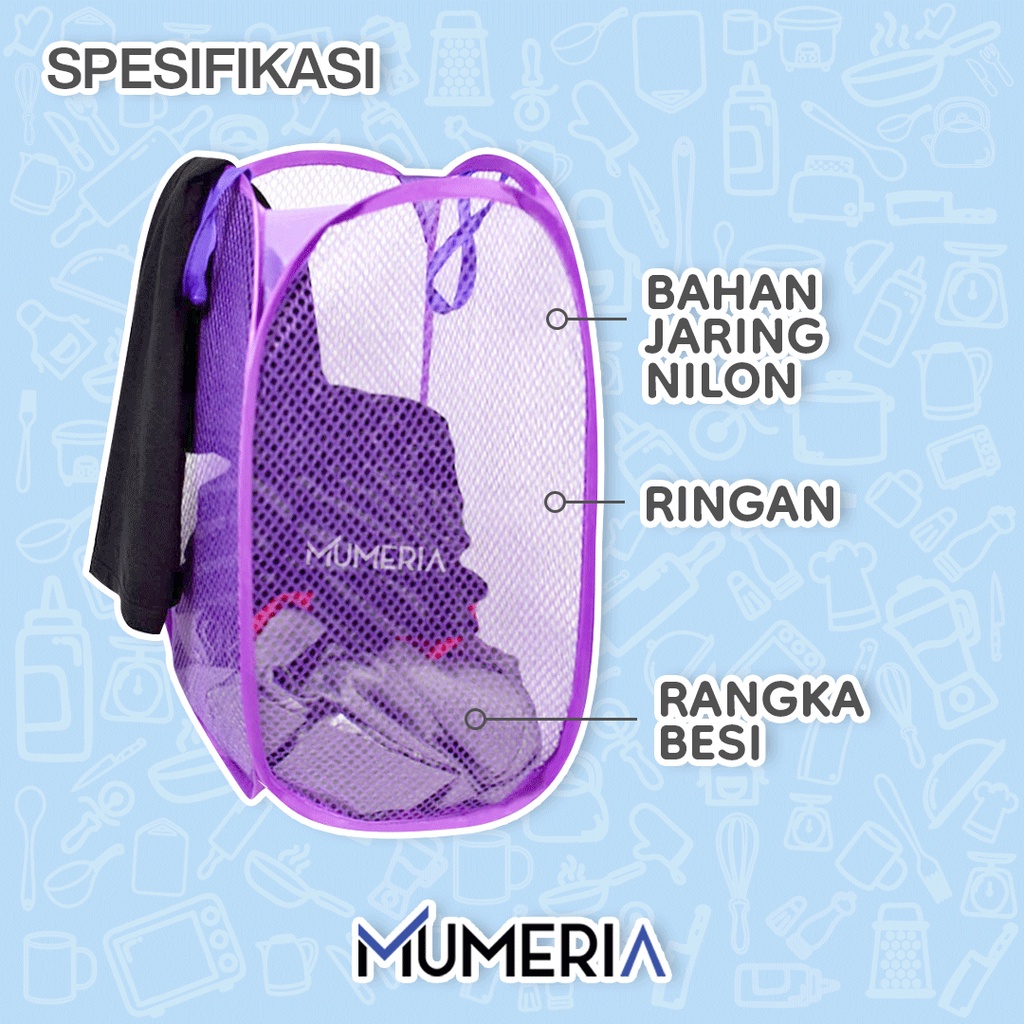 Keranjang Basket Tas Hamper Organizer Box Laundry Baju Pakaian Celana Kotor Mainan Anak Lipat