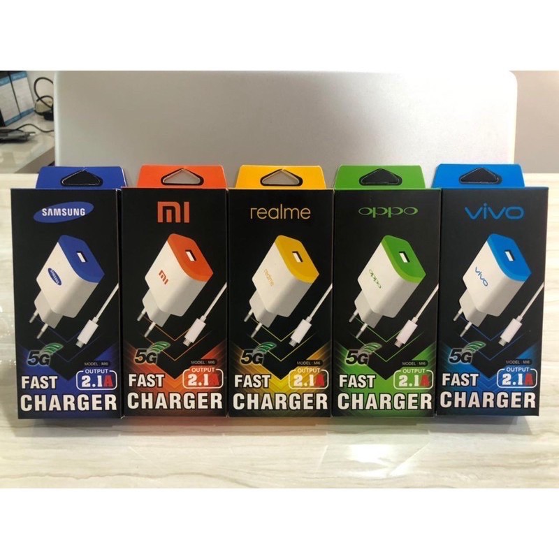 Tc Travel Charger BRAND MI6 2.1A Single Port Copy