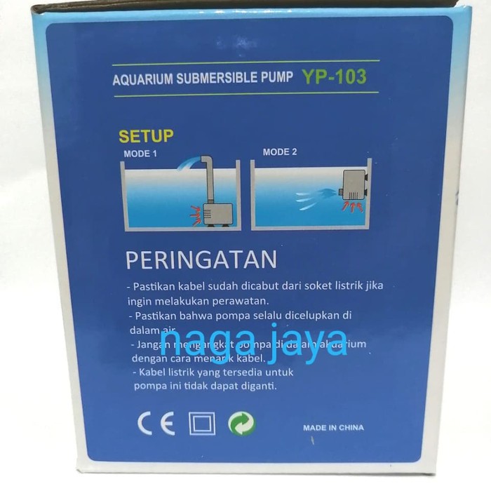 pompa celup filter power head aquarium dan kolam yang yp103 yp 103