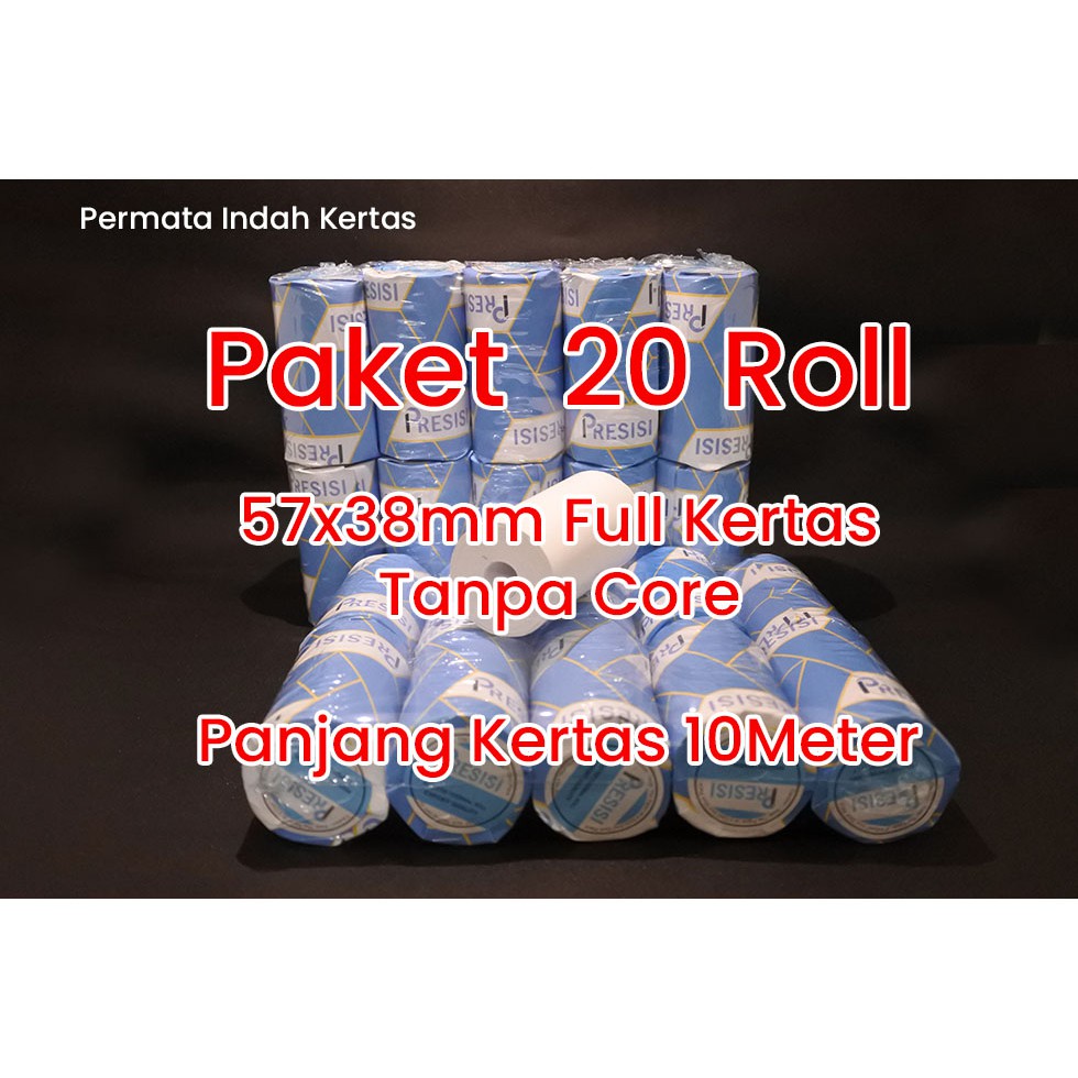 

(Isi 20 Roll) Kertas Print Thermal 57x38 / Coreless Struk Kasir / EDC