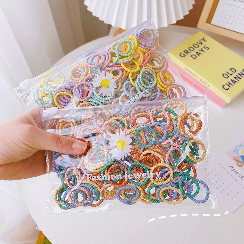 DS IR 12 Ikat Rambut Karet Warna-Warni Lucu Imut Gaya Korea Fashion Anak Perempuan (isi 100PCS)