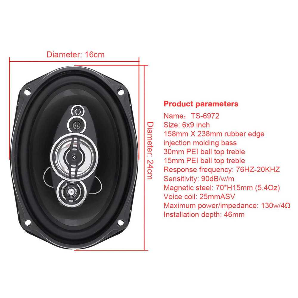 Pcinener Speaker Mobil HiFi 6x9 Inch 800W 2 PCS - TS-6972