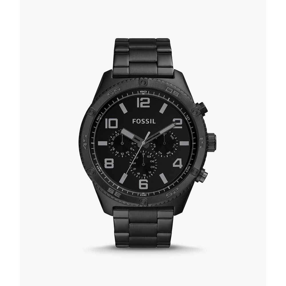 Fossil Brox Multifunction Black Stainless Steel Jam Pria- BQ2532