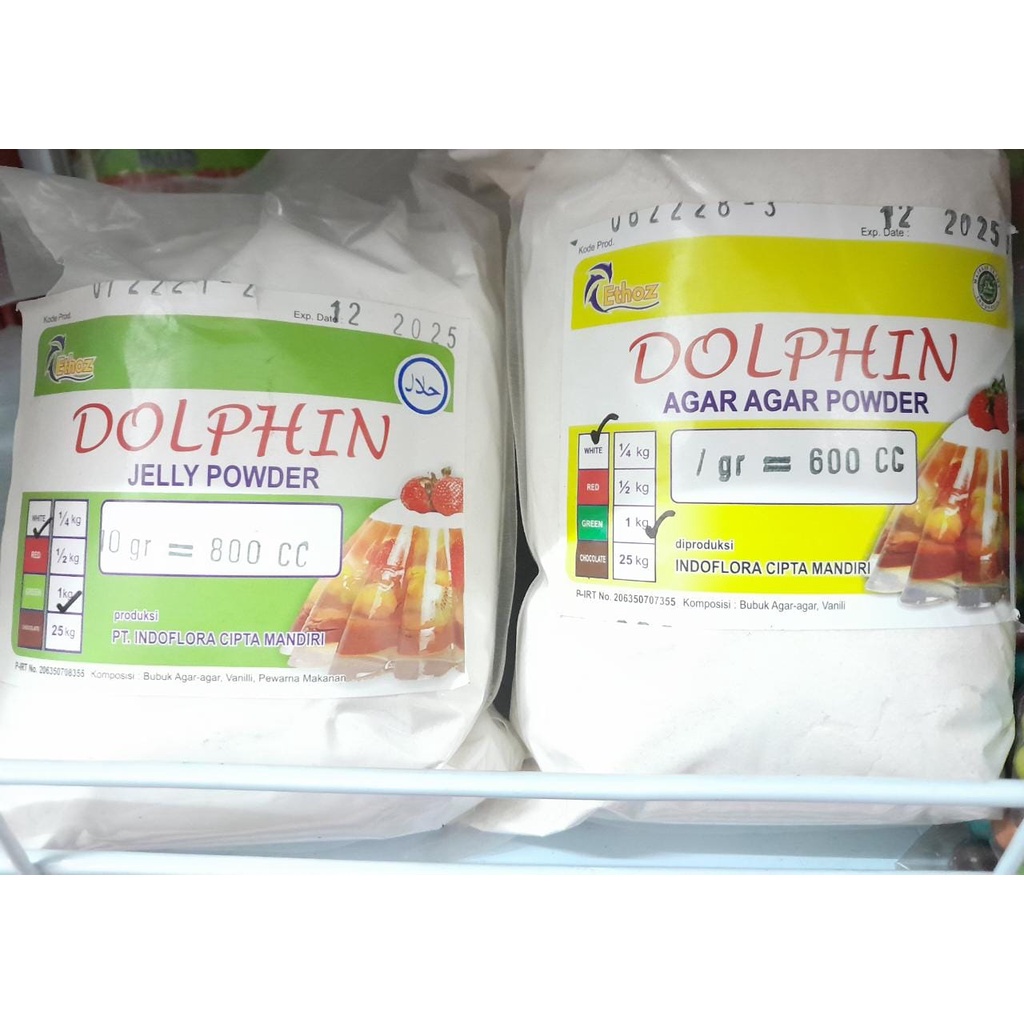 

Agar-agar Dolphin 1 kg | Jelly Powder Dolphin 1kg | Paus Tepung Jelly 1 kg | Tepung Paus Agar² 1kg