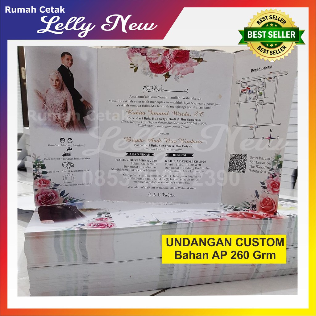 UNDANGAN CUSTOM (Bahan Art Paper 260 Grm)