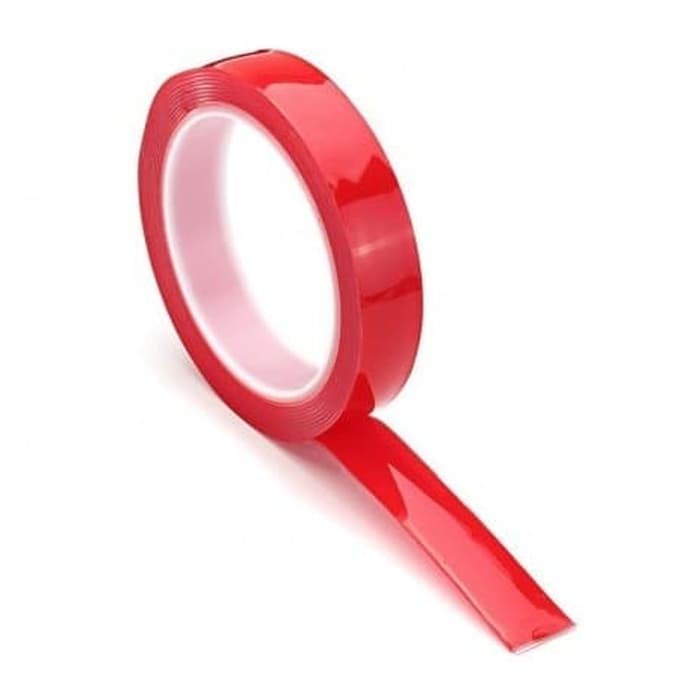 

Perekat Double Tape 3M Red Clear Transparan Gel Bening 2cm