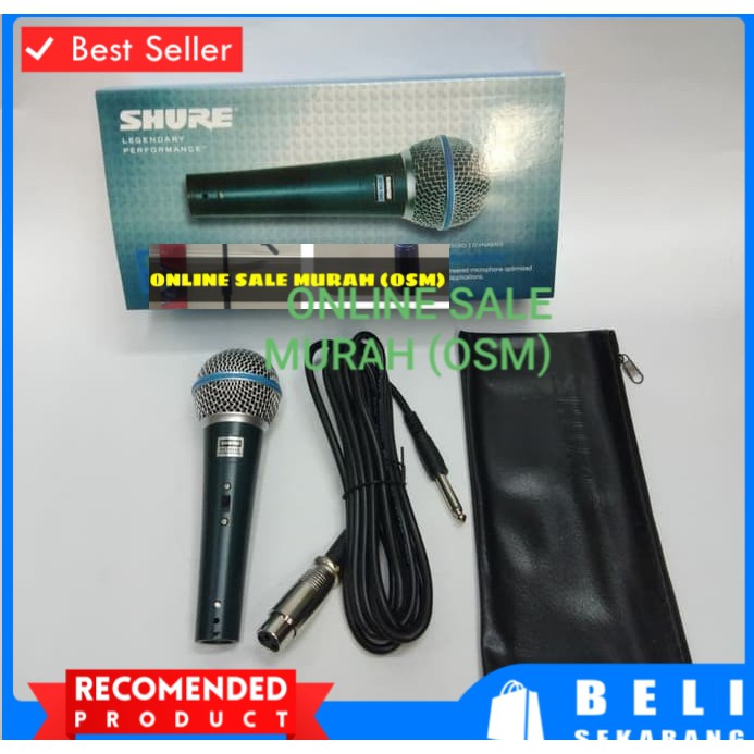 Shure legendary Mic kabel Microphone cable karaoke vocal audio sound mik pengeras suara pro profesional vokal mikrophone dynamic legendaris LGT  Bahan dari besi 1 mic shure beta 58 5 meter kabel mic Suara bagus jernih dan empuk Sangat cocok untuk vocal, k