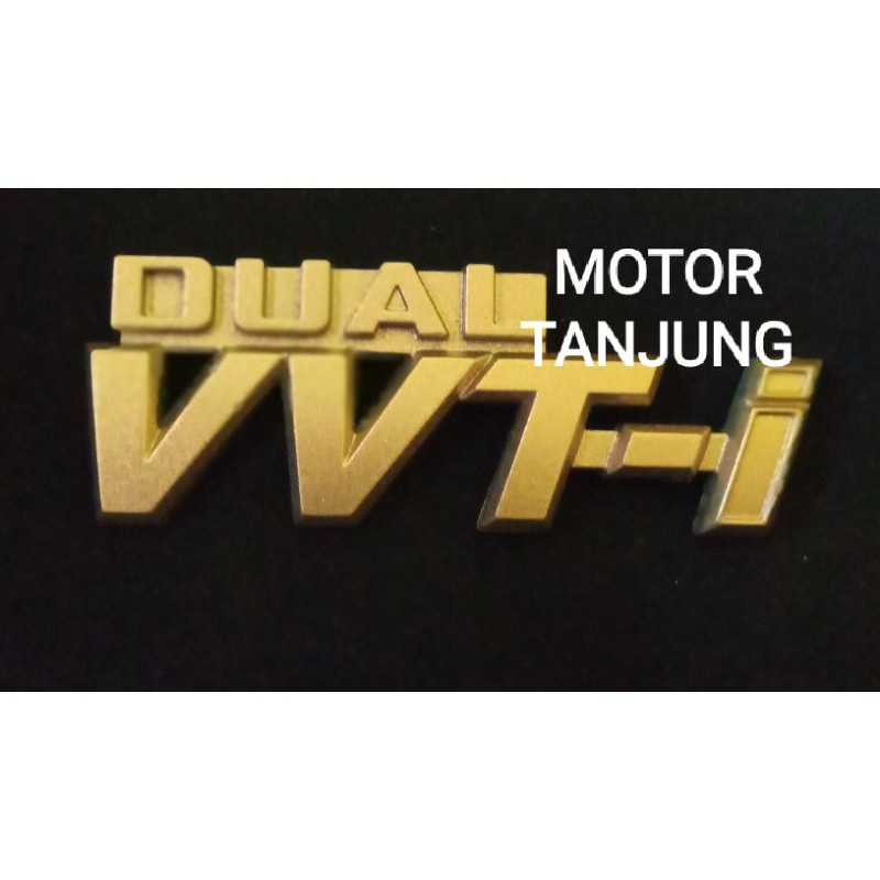 EMBLEM TULISAN DUAL VVTI AVANZA XENIA 7.5CM X 2.5CM GOLD