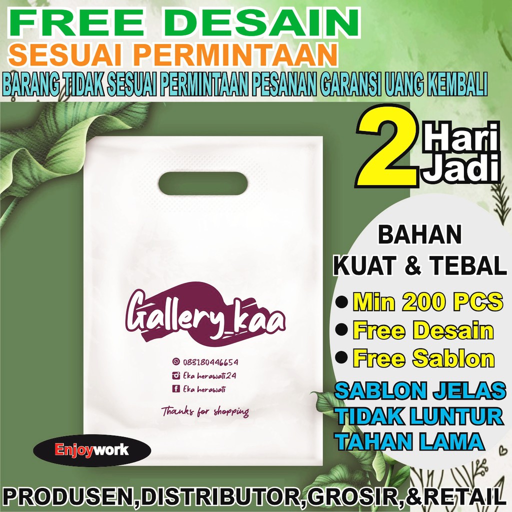 

[MIN 200pcs] Sablon plastik, plastik pon, plastik olshop, packing olshop, costum plastik