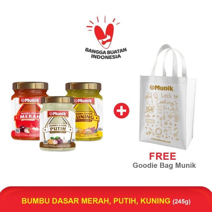 

MUNIK Paket Lengkap Aneka Bumbu Dasar 245 gr (3 btl) FREE Tas Belanja