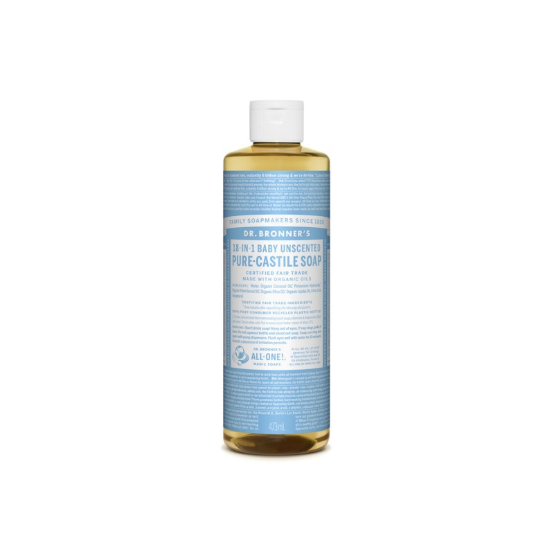 

Dr Bronners Unscented Pure Castile Liquid Soap Dr Bronner 473ml