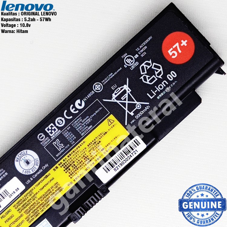 Baterai Lenovo T440P T540P W540 L440 L540