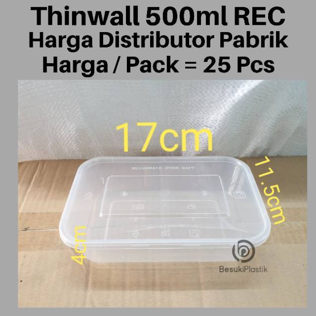 Thinwall 500ml REC box takeaway microwave oven safe