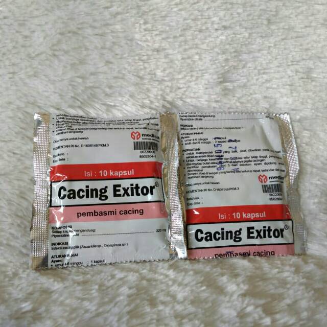 Cacing Exitor Piperazine citrate, obat cacing praktis untuk ayam kapsul Infeksi cacing gilik