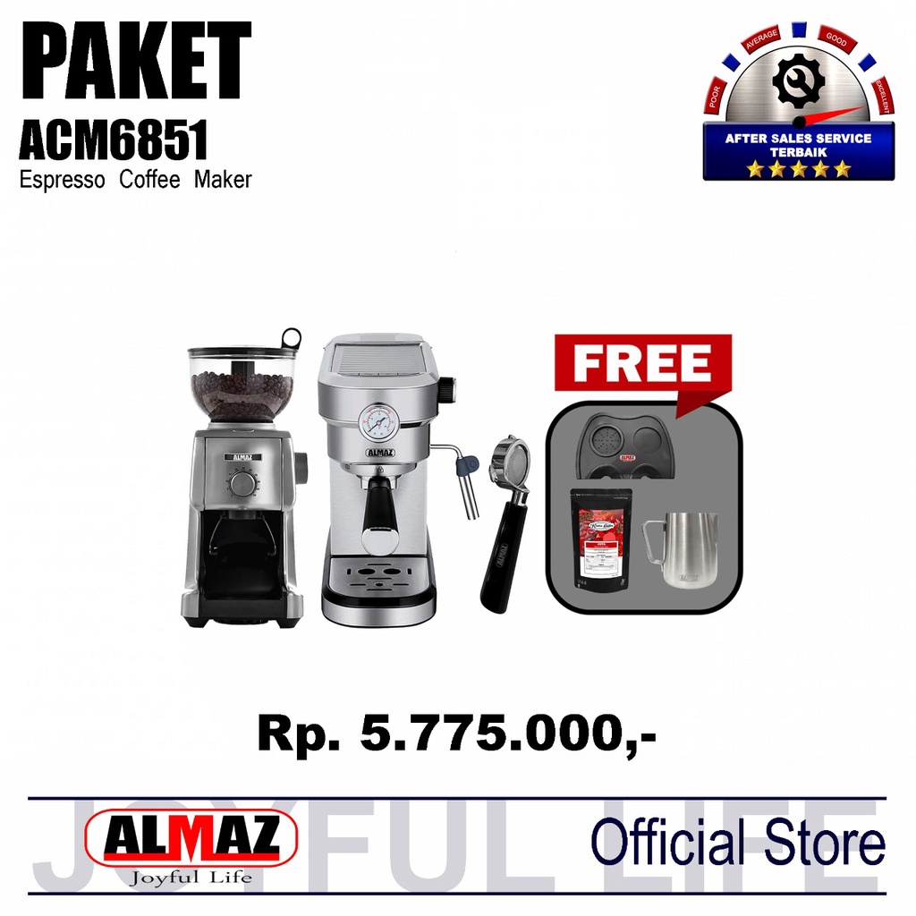 ALMAZ PAKET COFFEE MAKER ACM6851 & COFFEE GRINDER KG86