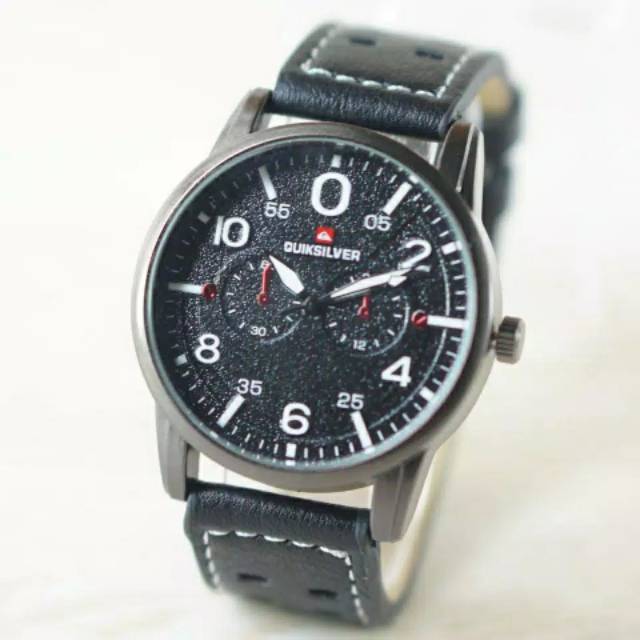 JAM TANGAN PRIA QUICKSILVER LEATHER KULIT
