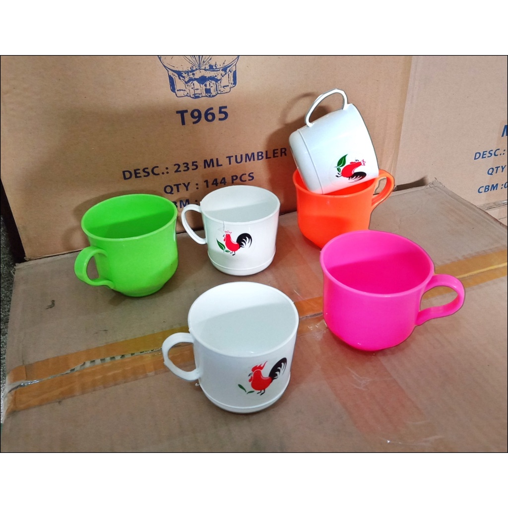 Gelas Cangkir Ayam Jago Plastik Kopi Teh / Mug Ayam