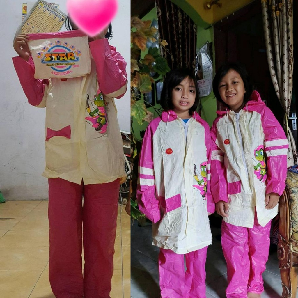 Indoplast Jas Hujan Anak Remaja Star 8-12 Tahun Setelan Jaket Celana