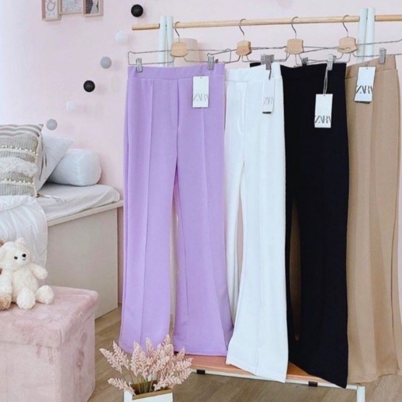 Kulot Scuba Putih Cutbray Garis Cubit