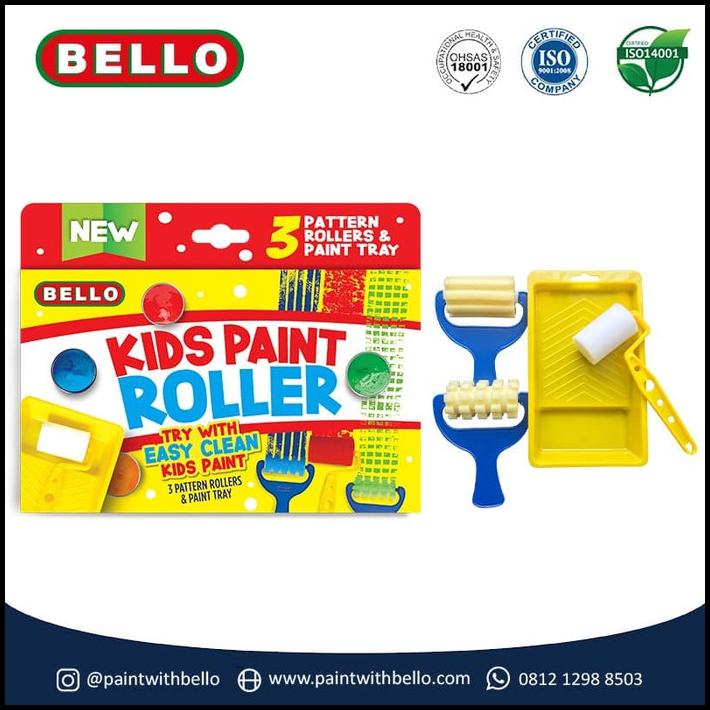 

Bello Kids Paint Roller Set - Isi 3 Rol Motif Dan 1 Bak Cat Anak Anak