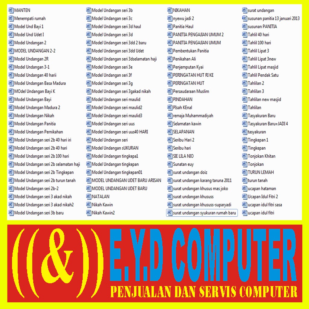 Desain Undangan Word Koleksi Template Design Grafis Msword Usaha Perceakan Edit File Format Doc