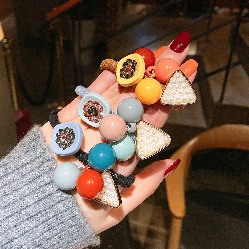 RA-04 Funstore Ikat Rambut Korea Geometri Gelang Aksesoris Wanita - Kuncir Rambut Korea-6