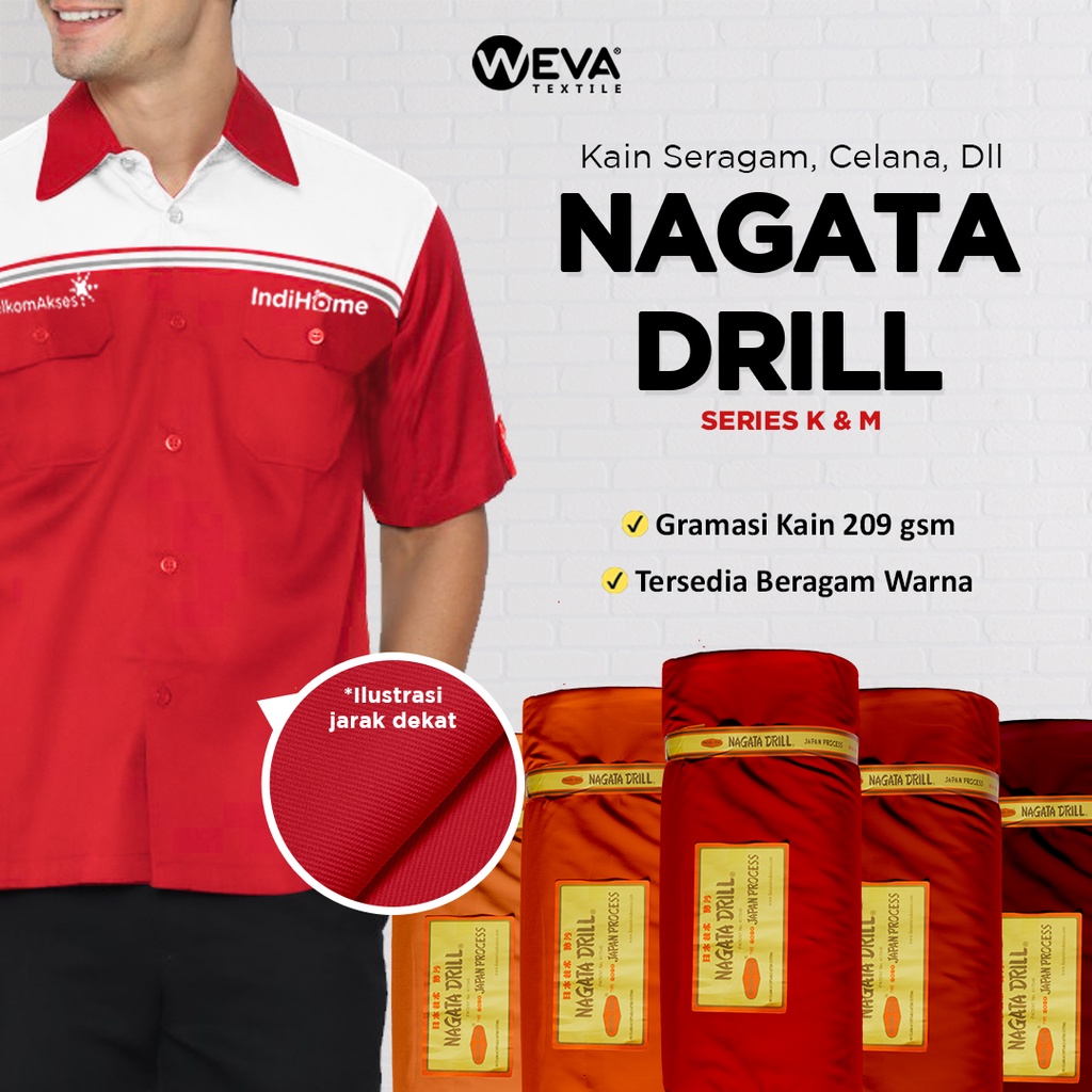 Bahan Kain Nagata Drill - Kain Kemeja Drill Murah - Series K & M
