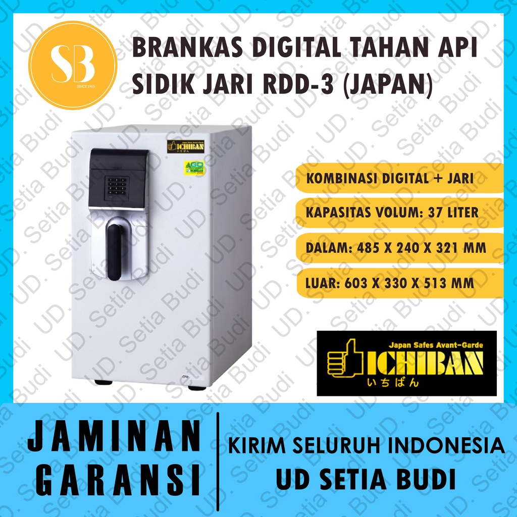 Brankas Ichiban Tahan Api Digital Sidik Jari Non-Alarm RDD-3
