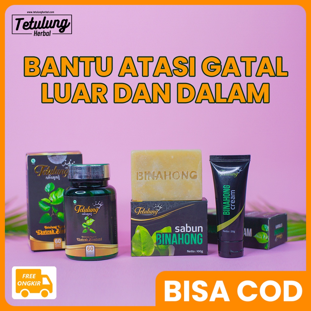 PAKET 1 Krim 20gr, 1 Sabun dan 1 Botol Kapsul Binahong OBAT GATAL MENAHUN TERBAIK [SUDAH BPOM]